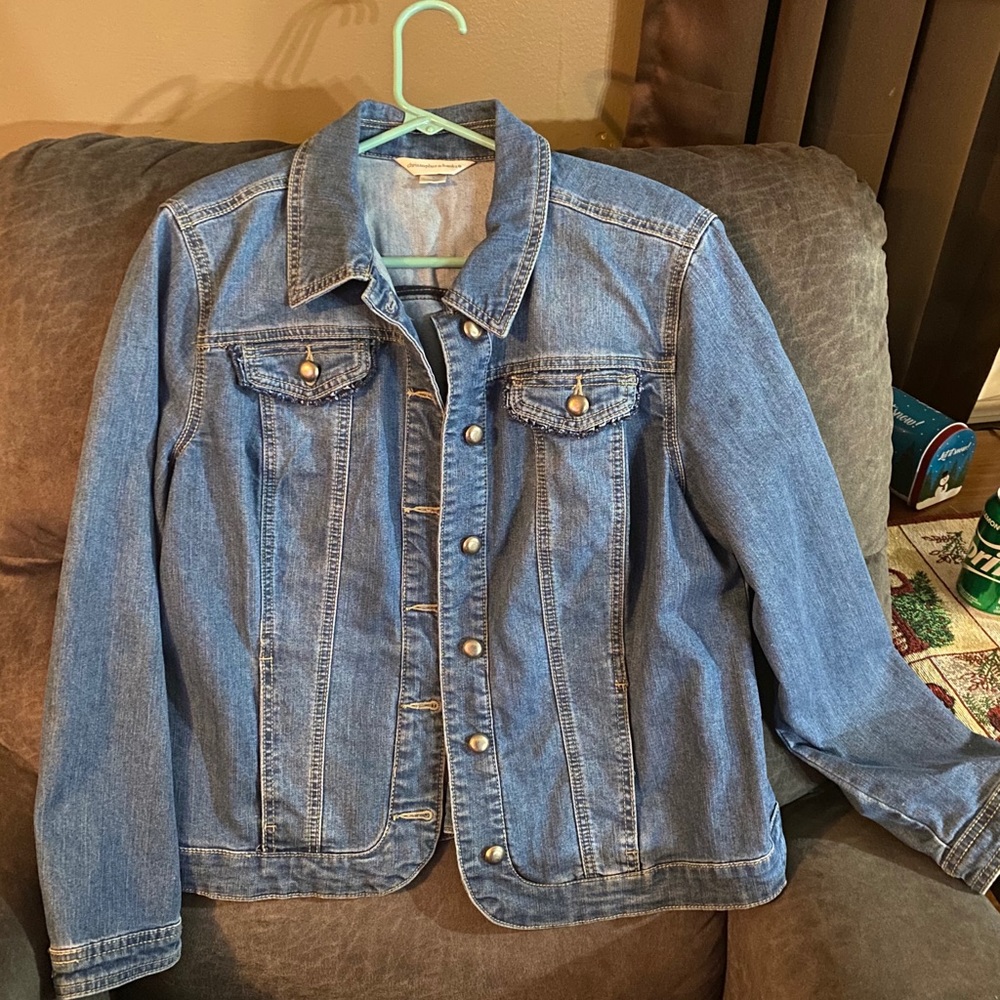 Christopher & Banks Jean Jacket, Size Large